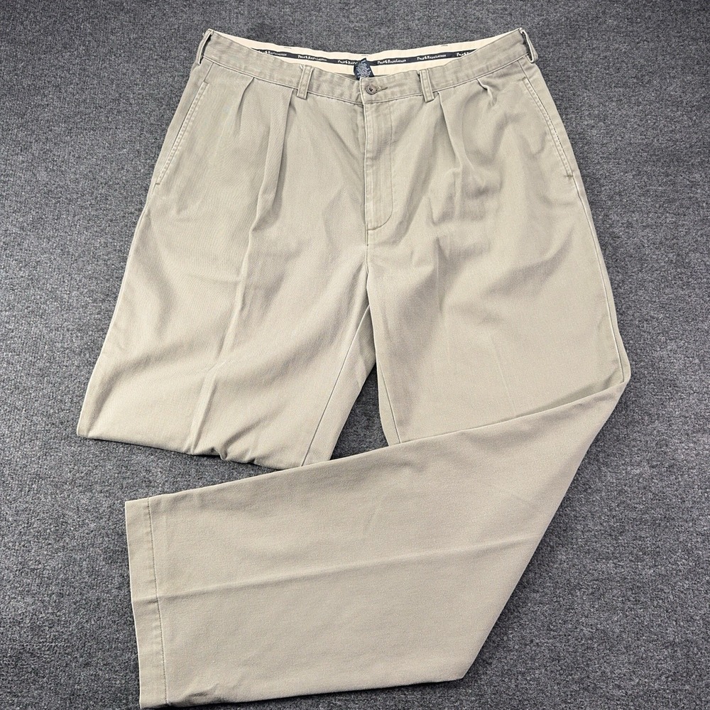 VTG Polo Ralph Lauren Andrew Pant Dark Beige Pleated Chino 38x34 Pocket Fade